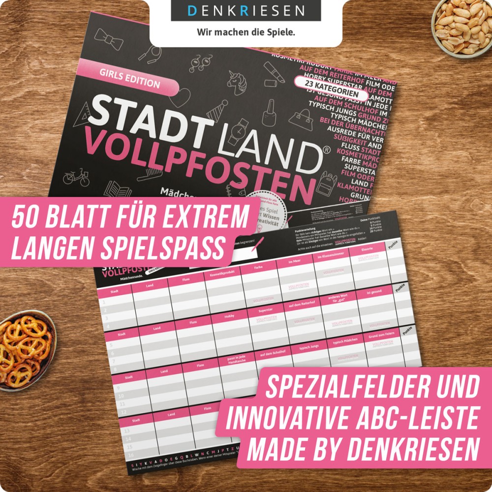 Stadt Land Vollpfosten 50 Blatt