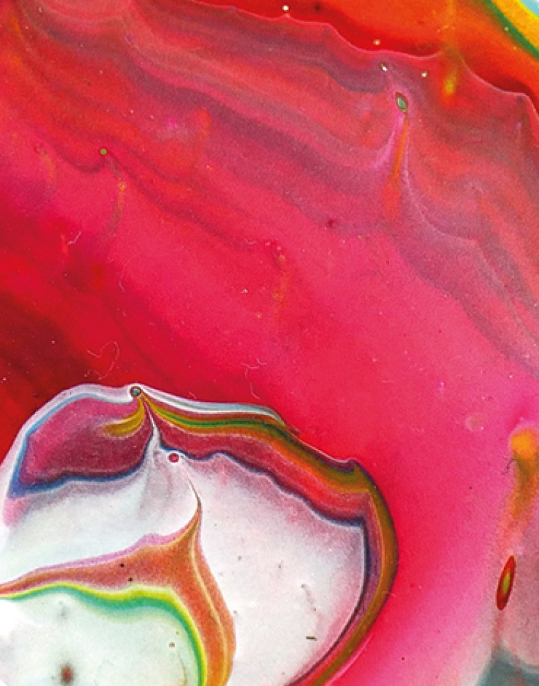 Pouring Technik auf Papier