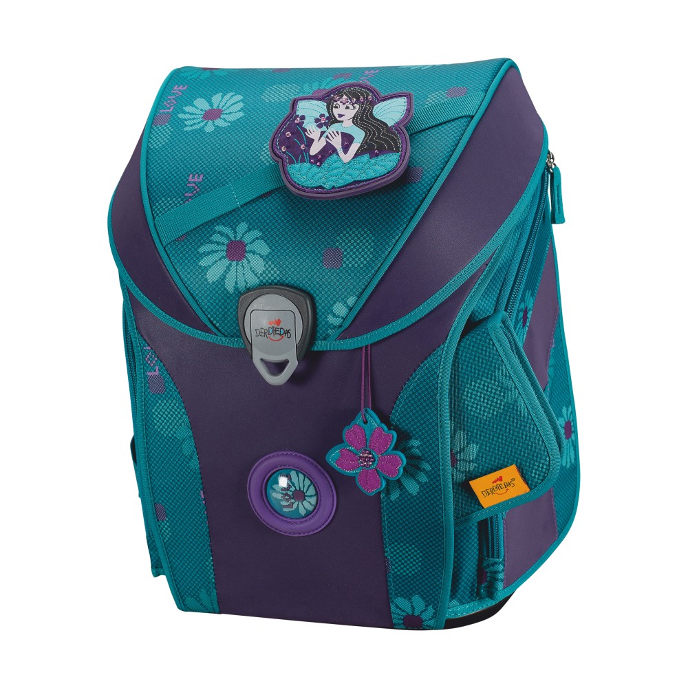 DerDieDas Ergoflex Max Fairy Flower seitliche Ranzenansicht DerDieDas Ergoflex Max Fairy Flower seitliche Ranzenansicht