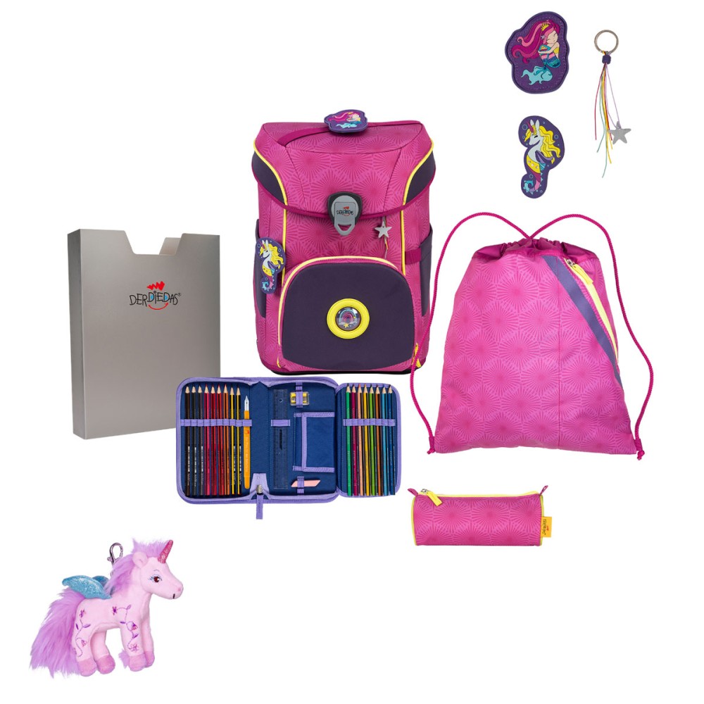 DerDieDas Schulranzen Easy mit Buttons Pink Mermaid DerDieDas Schulranzen Easy mit Buttons Pink Mermaid