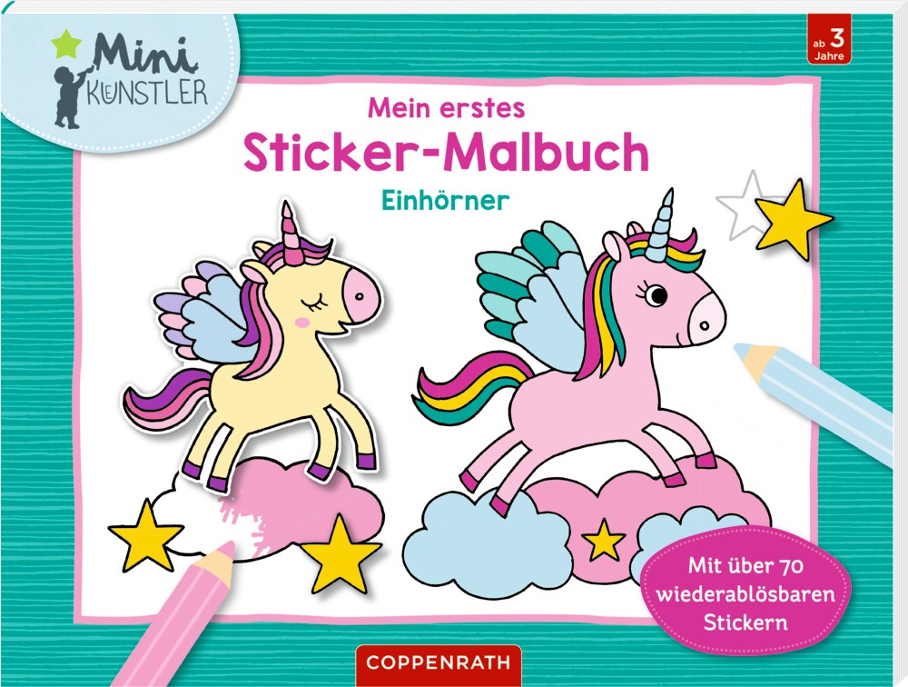 Einhörner Mal und Stickerbuch