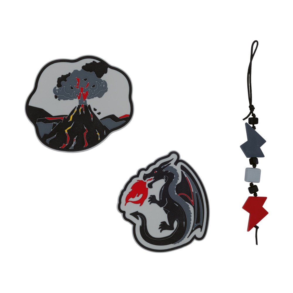 DerDieDas Wechselbuttons mit Anhänger Dragon Flame