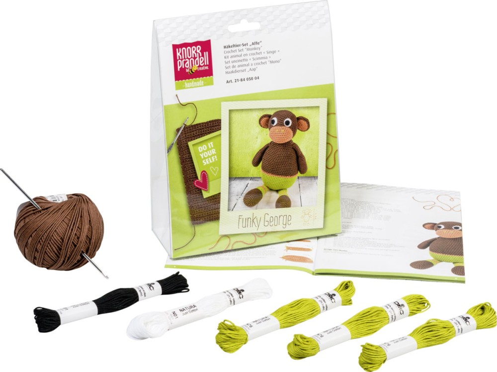 Häkeltier-Set Affe Komplett