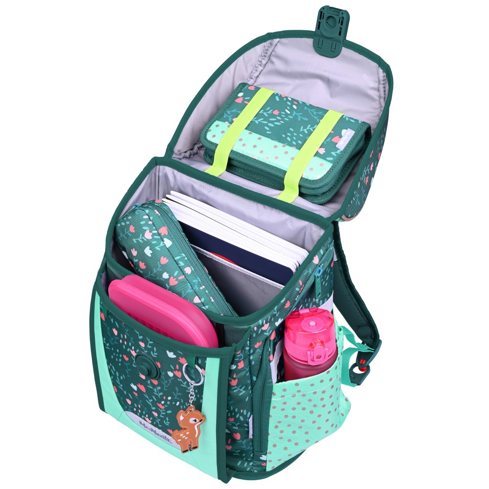 Ranzen Innenansicht, ohne Hefte (dienen ausschließlich zur Veranschaulichung)