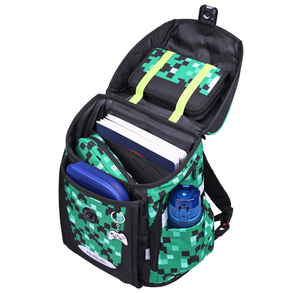 Ranzen Innenansicht, ohne Hefte (dienen ausschließlich zur Veranschaulichung)