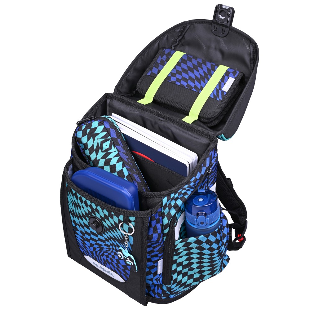 Ranzen Innenansicht, ohne Hefte (dienen ausschließlich zur Veranschaulichung)