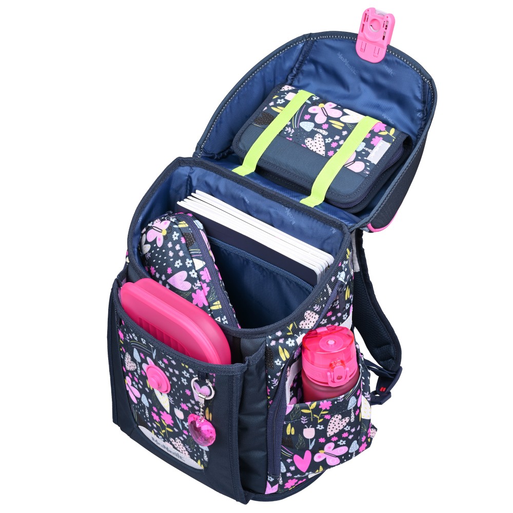 Ranzen Innenansicht, ohne Hefte (dienen ausschließlich zur Veranschaulichung)