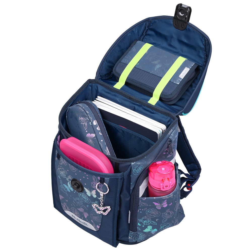 Ranzen Innenansicht, ohne Hefte (dienen ausschließlich zur Veranschaulichung)