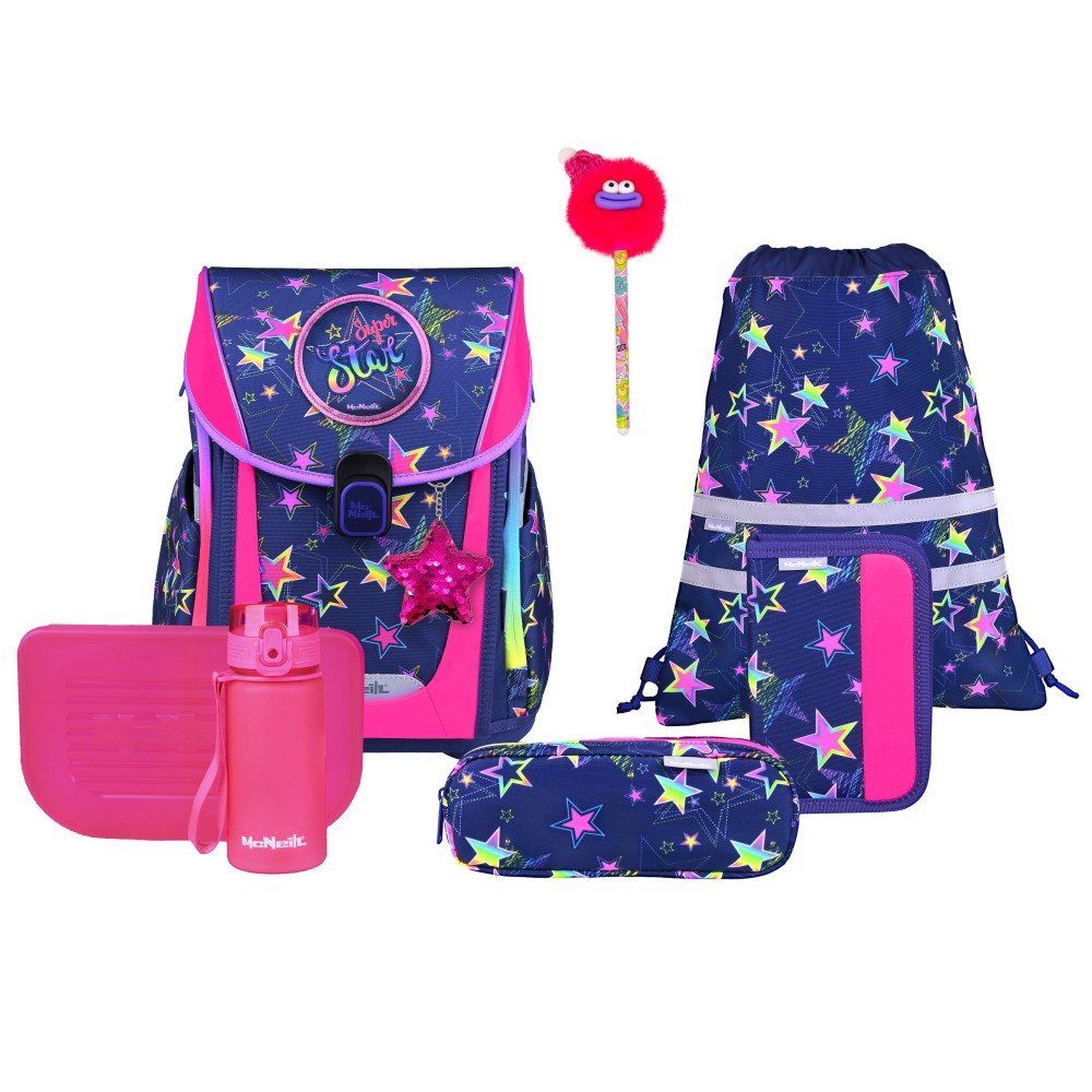 McNeill Schulranzen Primo Stars 9tlg + Gratisartikel