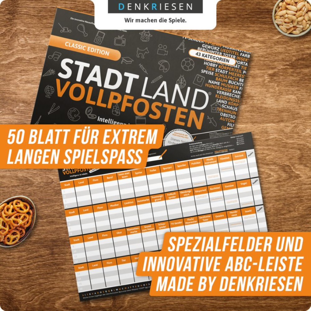 Stadt Land Vollpfosten 50 Blatt