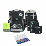 Lässig Schulranzen Slim Unique Set 7 tlg. schwarz + gratis Farbkasten