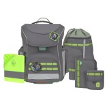 Lässig Schulranzen Slim Unique Set 7 tlg. Anthrazit