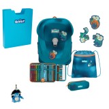 Scout Exklusiv Sunny II Superflash Seadragon Schulranzen Set 5tlg. + gratis Glücksbringer
