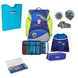 Scout Alpha Blue Police Schulranzen Set 5tlg. + gratis Farbkasten