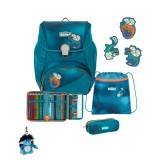 Scout Exklusiv Alpha Superflash Seadragon Schulranzen Set 4tlg. + gratis Glücksbringer