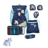 Scout Exklusiv Alpha LED Pegasus Schulranzen Set 4tlg. + gratis Glücksbringer