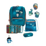 Scout Exklusiv Genius Superflash Seadragon Schulranzen Set 4tlg. + gratis Glücksbringer