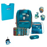 Scout Exklusiv Genius Superflash Seadragon Schulranzen Set 5tlg. + gratis Glücksbringer