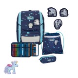 Scout Exklusiv Genius LED Pegasus Schulranzen Set 4tlg. + gratis Glücksbringer