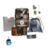 DerDieDas Schulranzen ErgoFlex LED Set 5tlg. Cyber Dino+ gratis Glücksbringer
