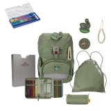 DerDieDas Schulranzen ErgoFlex Eco Green Planet Set 5tlg. + gratis Farbkasten