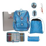 DerDieDas ErgoFlex Light Superflash Schulranzen Blue Ice Set 5tlg.