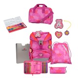 DerDieDas Schulranzen Ergoflex Set 6tlg. Roses + gratis Farbkasten