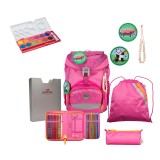 DerDieDas Schulranzen ErgoFlex Eco Pink Planet Set 5tlg. + gratis Farbkasten