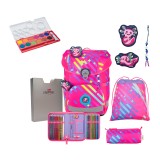DerDieDas Schulranzen Ergoflex Easy Neon Punkie Set 5tlg. + gratis Farbkasten