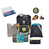 DerDieDas Schulranzen Ergoflex Tiny LED Set 5tlg. Crazy + gratis Farbkasten