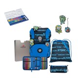 DerDieDas Schulranzen Ergoflex Tiny Superflash Set 5tlg. Blue Robot + gratis Farbkasten