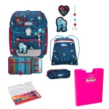 Scout Exklusiv Genius LED White Unicorn Schulranzen Set 5tlg. + gratis Farbkasten